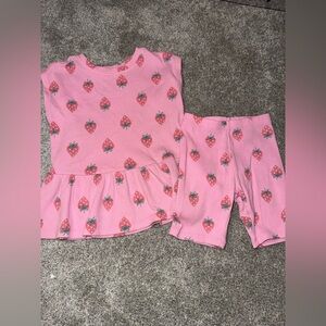 Cat&Jack - girls 4T ribbed strawberry summer set